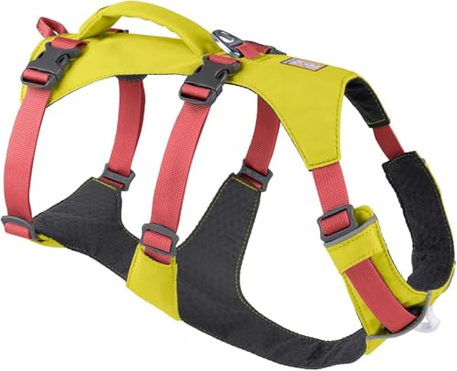 Ruffwear Flagline Hundegeschirr mit Griff, Lleichtes, Verstellbares Gehgeschirr, 3 Leinenbefestigungspunkte, verstärktes Gurtband und starker V-Ring aus Metall, Lichen Green (Large/XL, 81-107cm)