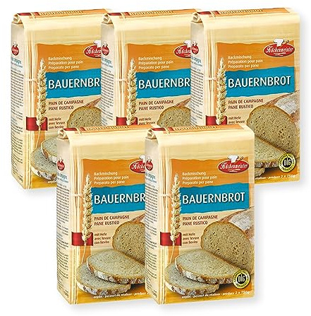 BIELMEIER KÃœCHENMEISTER Brotbackmischung Bauernbrot 5 x 1000 g I Brotbackmischungen für Brotbackautomat & Ofen I Brot mit Backmischung einfach gemacht