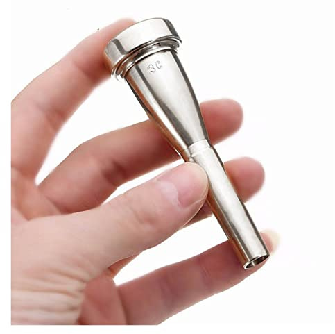 VSOLS Edelstahl 3C Trompete Mundstück Metall Hoch Register C Trompetenzubehör (Color : Silver)