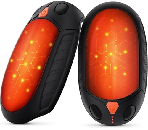 Rechargeable Hand Warmer, 2-in-1 Electric Hand Warmer, 5200mAh with 12 Hours Long Heating, Quick Charge, Portable Pocket Hand Warmer, Great Gift for Christmas Outdoors, Hunting, Golf,