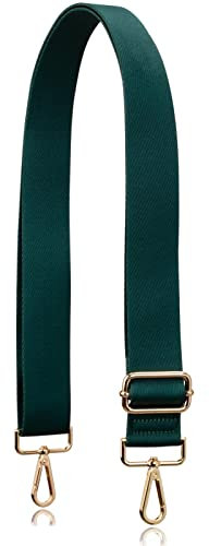 Allzedream - Correa gruesa de repuesto ajustable para bolso cruzado, Herrajes verde oscuro y dorado, M