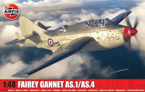 Airfix-modellset – A11007 Fairey Gannet AS.1/AS.4 modellbyggsats – plastmodellflygplansbyggsatser, setet innehåller gjutramar och dekaler – modell i skala 1:48