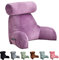 Soft Bed Rest Reading Pillow With Neck/Arm Support, Shredded Memory Foam Bed Rest Pillow Back Lumbar Support Cushion For Reading Watching TV Gaming (Color : Purple)