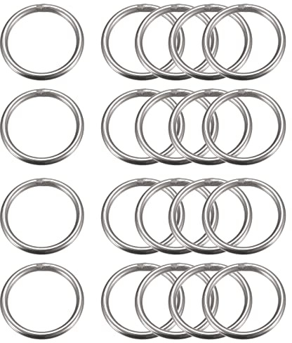 sourcing map 20 Stück O Ringe aus Edelstahl 30mm(1.18) Außendurchm. 3mm Dicke Mehrzweck Metall Geschweißte O-Ringe Rundringe