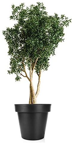 BigDean Blumentopf XXL ø60 cm Classic anthrazit - mit 360 Grad Rollen wiederverschließbarer Wasserablauf - wetterfester Kunststoff - Pflanzkübel groß Außen & Innen geeignet