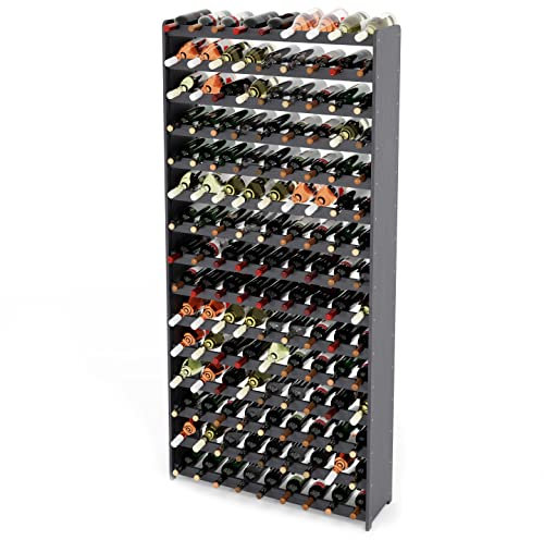 Lenmar Serie RW Weinregal aus Holz für Flaschen, Anthrazit, Braun, Natur, RW-3, 13-15 liegen, für 91-135 Flaschen, Wein, Flaschenregal (Anthrazit, RW-3-135, 198 x 92 x 26,5, für 135 Flaschen)