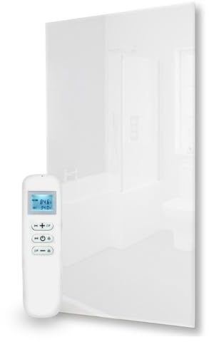 700W White Quartz Glass Wi-Fi Far Infrared Panel Heater, Electric Heater, Energy Efficent Wall Mounted Indoor Living Room Bedroom, Bathroom IP54 Splash Proof