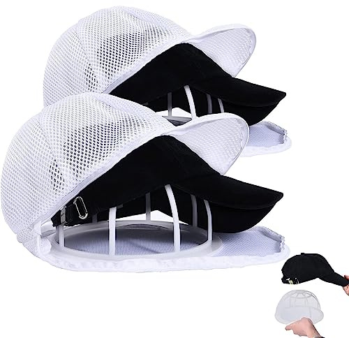 Kaxenig Baseballkappen-Waschmaschine Für Waschmaschine | 2 Stück Cap Washer Für Baseballmützen | Ball Caps Waschkäfig Mit Mesh-Wäschesack
