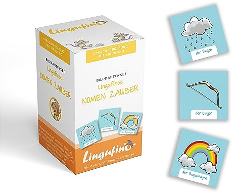 Dialog Toys Lingufinos Nomen Zauber – Sprachförderung für Kinder ab 4 Jahren mit 64 Bildkarten zu zusammengesetzten Nomen | Lernspiel für Vorschule, Kita,Logopädie und Zuhause