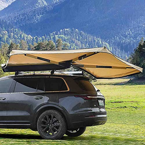 PRUJOY 270 ° Auto-Seitenzelt, SUV-Seitendach, selbstfahrendes Camping-Camping, fächerförmiges Zelt, Markise für Reisen, Camping