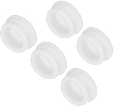 QUARKZMAN 5 Stück Gummistopfen 30mm Silikon-Lochstopfen Wasserdicht Verschlussstopfen Silikonstopfen Stopper Steckdichtstopfen Flach Abdeckkappen für Rohrleitungen Flaschen Labor, Weiß | Verriegelung Loch Stöpsel Gummi Paneel Dichtung Deckel Bahnplatte Rund Zäune Wasserdicht