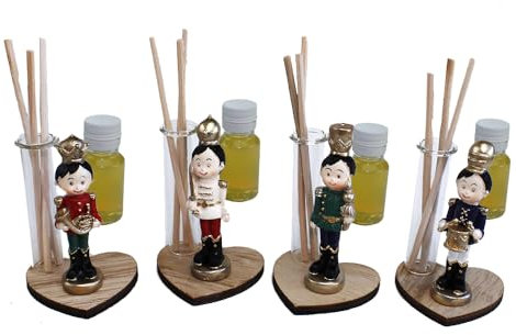 DLM34833 (Kit 6 Pezzi) Profumatore Cuore Banda Orchestra Omino Schiaccianoci Festa Natale bomboniera