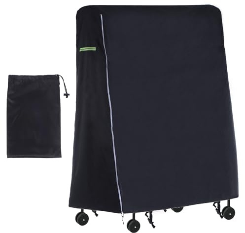 PATIKIL Folding table tennis Table Cover, 65'' x 28'' x 73'' Table Tennis Cover 420D Oxford Waterproof Foldable Table Cover with Storage Bag & Zipper for Outdoor Indoor, Black