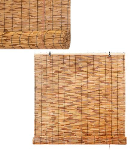 100 Breit Bambusrollo Aussenbereich Sonnenschutz Bambus Rollo Jalousine Holz Rollo 80 60 120 160 Breit Rollo für Fenster Balkon Verdunkelungsrollo Außen Innen Braun ( Size : 90cm Breit x 180cm Hoch )