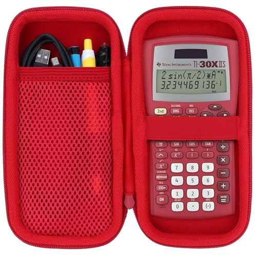 Lebakort Hart Schutzhülle Etui für Texas Instruments TI-30XIIS Schulrechner | Tasche für TI-30XIIS TI-30XS TI-30Xa TI-36X Pro, Schulrechner gehäuse, robuster Griff, mit Mesh-Taschen ausgestattet