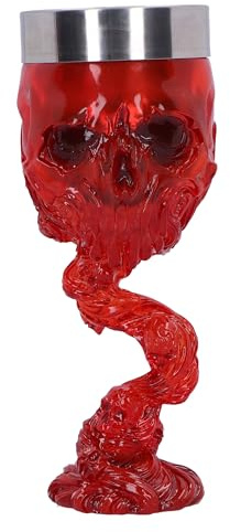 Nemesis Now Soul Spirit Goblet, 19.3cm, Removable Stainless Steel Insert, Expertly Designed, Cast in Clear Resin – Goblet Drinking Glasses – Fire (Red) | Resin, Soul Spirit Clear Blue Skull Goblet, Removable Stainless Steel Insert, Expertly Designed, Cast in Clear Red Resin