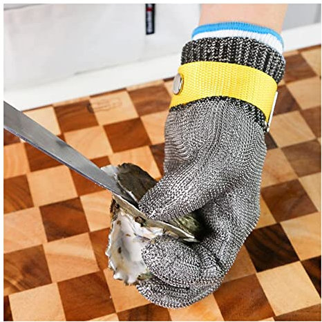 Anti-cut Gloves Anti-cutting Gloves For Kitchen Restaurant, Food Safety Chef Safety Work Gloves, Adjustable Wrist Strap & Non-slip (Size : 2PCS/XXL) (2PCS/M)