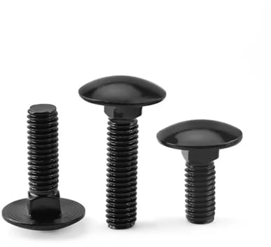 WGX123 Schwarze Schlossschrauben aus Edelstahl 304 M3 M4 M5 M6 M8 M10 M12 mit rundem Kopf und quadratischem Hals, Schlossschrauben(M5x10mm 20pcs)
