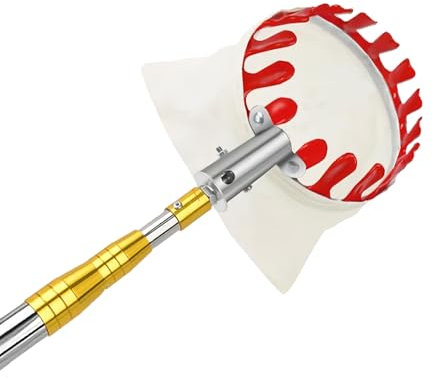 Obstpflücker mit Teleskopstiel Edelstahl Apfelpflücker mit Baumwollbeutel Obstpflücker für Kirschen Diameter 15 cm Kirschenpflücker Pflaumenpflücker for Reaching Inaccessible Places