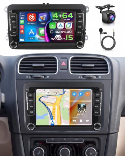 Ohradio 4G+64G Autoradio 2 DIN Android für VW Golf 7 Zoll Wireless CarPlay | Auch für VW Tiguan, Caddy, Polo, Touran. Android Auto, GPS, DSP, WiFi, Rückfahrkamera, MIC.