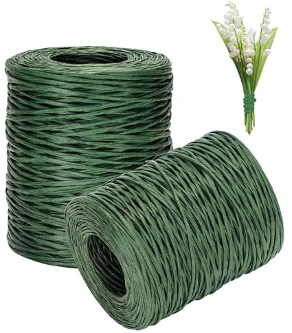 200m Papierdraht, Breit 2mm Papierseil für Kraftpapierverpackungen, Papierkordel Papierdraht zum Basteln Floristik, Weihnachten, Geschenk Dekoration und Heimwerken, Grüner