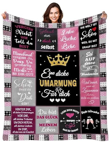 AOKILE Beste Freundin Umarmung Decken Geschenke für Freundin | Geburtstagsgeschenk für Beste Freundin, Geschenke für Frauen Schwester Kollegin Ehefrau und Mutter zum Geburtstag Weihnachten