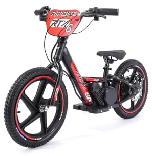Elektro Laufrad für Kinder RIRIBIKE RTX6 24V (16), rot, Lithiumbatterie, 250W-Motor, Scheibenbremse, Verstellbarer weicher PU-Sitz