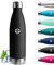 Grsta Borraccia Termica, Borraccia 750 ml, Senza BPA, Acciaio Inox, Senza Perdite, Borracce Termiche, Isolato Sottovuoto, Metallo per Campeggio, Yoga, Corsa, Escursionismo, Nero