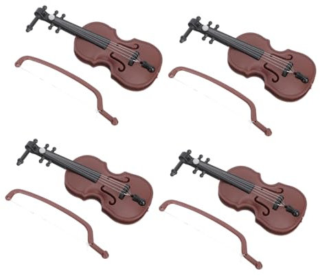 ibasenice 4stücke Miniatur Violin Dekorative Violin Ornaments Für Und Fotografie-requisiten Mini-violine Für Kreative Szenen Und Spielzeug