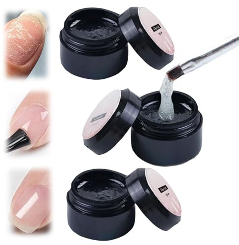 3PCS Nail Repair Protection Gel, Nail Glue Instant Cracked nail repair gel, Nail Treatment Repair Gel, Nail Repair Glue for Broken Natural Nails, Nail Repair Kit for Broken Natural Nails