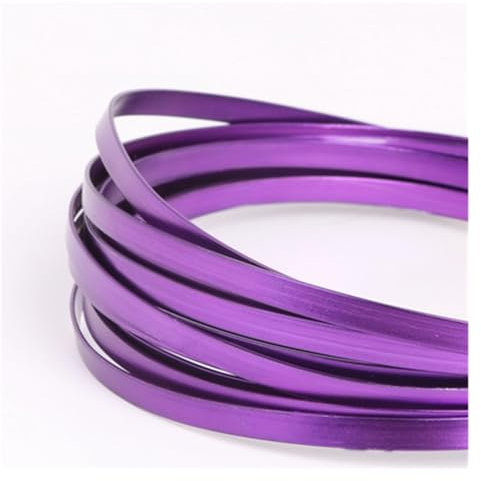 JHSDHYD Aludraht 3meter/stück 5mmX1mm (5mm breite 1mm Dicke) flach Aluminium draht Aluminium Handwerk for DIY Halskette Armbänder Schmuck Machen(Purple)