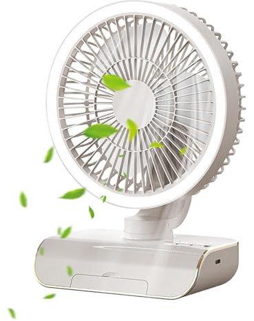 Ventilador de mesa Swing – Ventiladores personales ajustables para 5 etapas, con mando a distancia, batería recargable de 2000 mAh para una fácil portabilidad, un dispositivo de refrigeración de aire