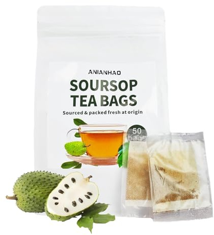Soursop, Tropical Fruit Tea Herbal Tea 50 Bags, Healthy Beverage, Rich in Antioxidants, Supports Immune System, Promotes Relaxation, Skin-Nourishing | Natural Clean | Powerful Superfood
