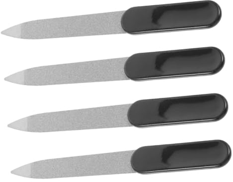 SAFIGLE 4stücke Nagelfeilen Für Naturnägel Und Künstliche Nägel Fußnagelfeile Mit Feinkörniger Oberfläche Anti-rutsch-griff Doppelseitig Waschbar Aus Rostfreiem Stahl Für Männer