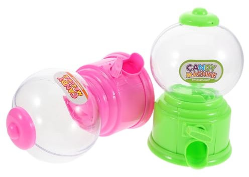 minkissy 2pcs Creative Boys and Girls Toys Desktop Candy Dispenser Bubble Gum Machine Automatic Mini Candy Machine for Boy Girl for Playtime Fun