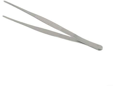 Professional BBQ Tongs Stainless Steel with Churrasco Tweezers Clip for Food Barbecue in Buffet and Restaurant Use Grill Accessory (18cm)