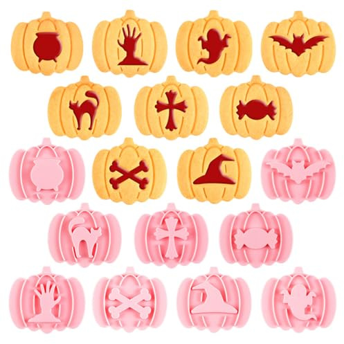 Set de emporte piece halloween en plastique 3D en forme de tête de citrouille pour Halloween, emporte pièces en relief pour Ajouter de la Confiture pour décorations de fête d'Halloween