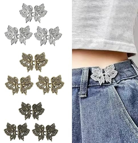 9 Pares de Botones de Jeans, Tensor de Cintura Desmontable, Hebilla de Cintura Ajustable, Botones de Cintura para Pantalones sin Coser, Clips de Ajuste de Cintura para Pantalones(3 colores)