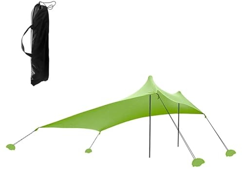 Pare-vent de plage Tente de plage extérieure, abri solaire, tentes camping, coupe-vent monobloc(Green)