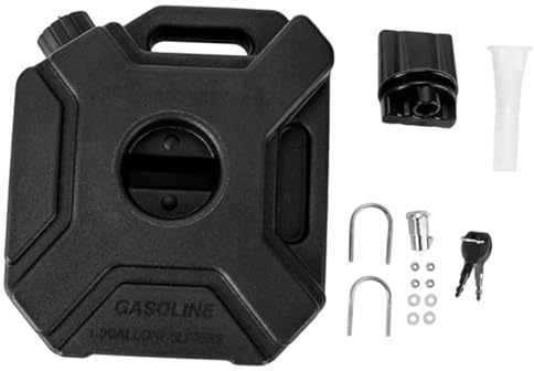 Amagogo 3L Black Fuel Tank Can Motorcycle Tank Petrol Oil Tank with Handle Plastic Petrol Can Jerry Fuel Diesel Can Petrol Can Portable with Lock Key for Motorcycles ATVs Cars Road Trips