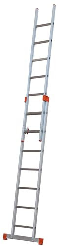 TB Davies TRADE Double Extension Ladder, 2.5 Meter / 8.20 Feet, Extends To 4.0 Meters / 13.12 Feet, Comfort D-shaped Rungs, 3-Year Warranty, EN131 Professional