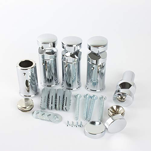 Brackets for Heated Towel Rail Radiators With Plugs and Chrome Cover Caps