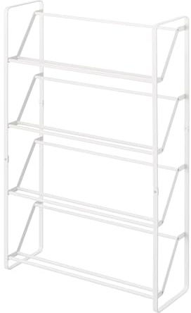 YAMAZAKI 2391 Frame 4Tiered Shoe Rack, White, Steel, 53 x 17.5 x 80 cm