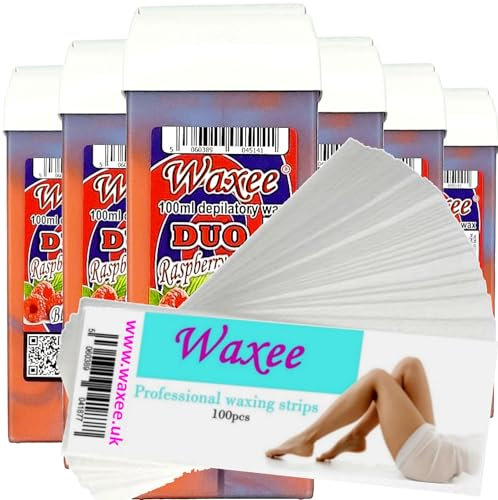 Cartuccia di cera roll-on, 6 confezioni da 100 e 100 strisce per la ceretta di corpo e gambe