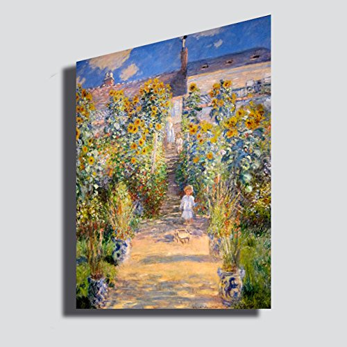 Quadro MONET Claude Il giardino dell'artista - RIPRODUZIONE STAMPA SU TELA Quadri Moderni Moderno Arte Cucina Soggiorno Camera da letto printerland.it (50x70 cm)