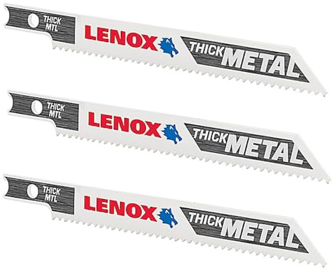 LENOX Tools 1991563 U-Shank Thick Metal Cutting Jig Saw Blade, 3 5/8 x 3/8 14 TPI, 3 Pack