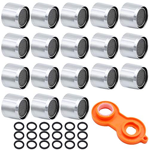 TXErfolg 18 Stück Strahlregler Luftsprudler M22 Innengewinde Mischdüse antibakterieller Wassersparer für Wasserhahn mit Edelstahl Filter und Mischdüsenschlüssel für Küche Bad