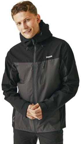 Regatta Birchdale vattentät andningsbar Isotex Hi-Tech-jacka, ask/svart, XL