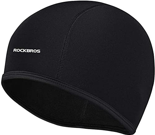 ROCKBROS Sports Beanie Skull Cap with Ear Covers, Cycling Under Helmets Head Warmer, Windproof Winter Elastic Beanie Helmet Liner Hats for Outdoor Biking Motorcycling Running Skiing