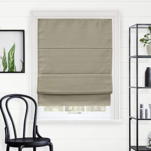 Chicology Roman Shades for Windows, Roman Window Shades, Roman Shades, Blackout Shades, Window Treatments, Window Shades for Home, Window Shade, 34 W X 64 H, Del Mar Sandscastle (Blackout)